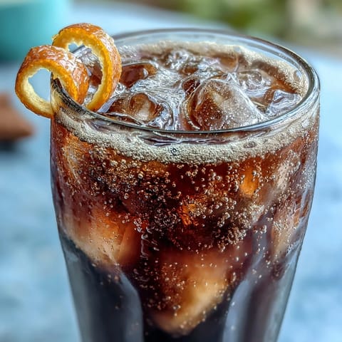 Cold Brew Coffee Tonic with Orange Zest, bubbly and bright with a citrus kick.