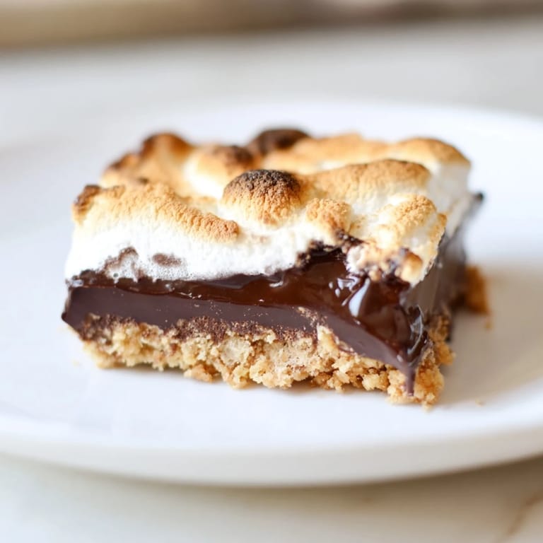 Close-up of freshly baked Smores Bars, ideal for sharing with friends and family.