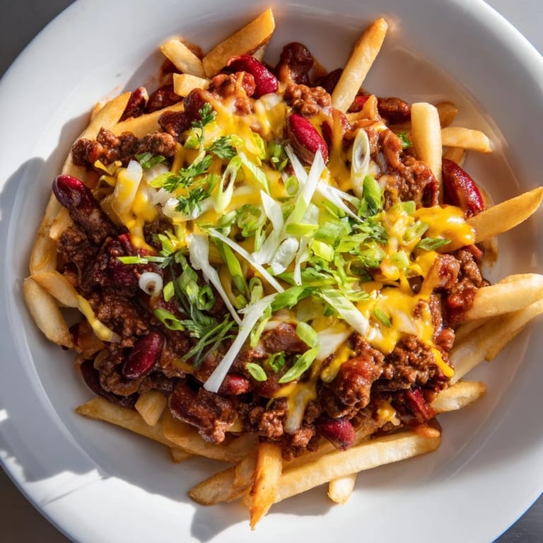 Share a plate of loaded Chili Cheese Fries: Warm chili and melty cheese top perfectly crisped fries.