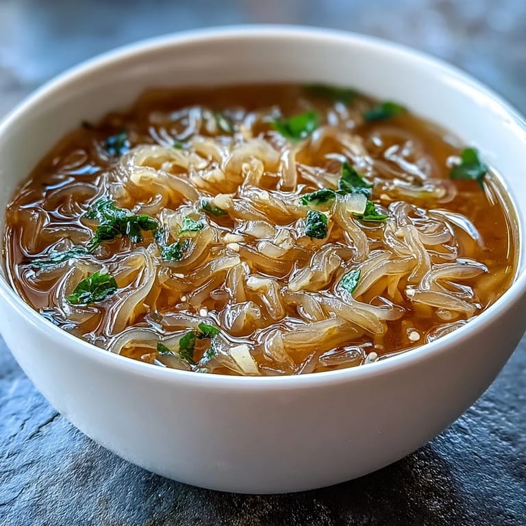 Steaming shirataki noodles with tender broth and optional chili, ready to enjoy.