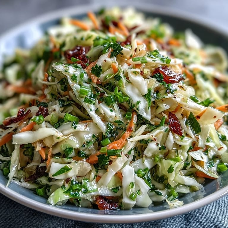 Sauerkraut Slaw showcases fermented cabbage, red bell pepper, and green onions, offering a tangy, crunchy side dish for any meal.  