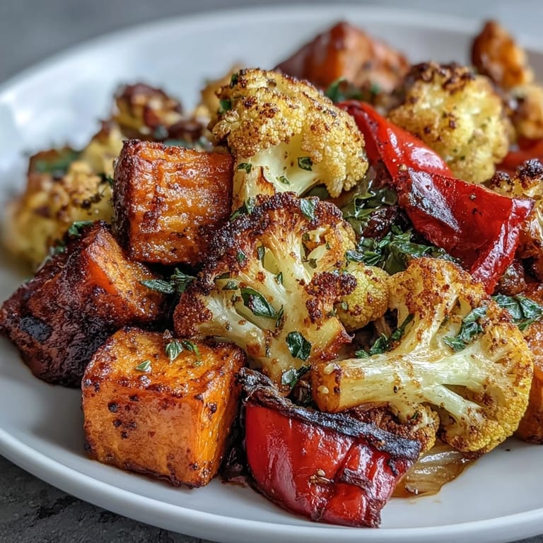 Golden anti-inflammatory turmeric roasted vegetables tossed with fresh herbs, resting on a rustic plate for dinner.