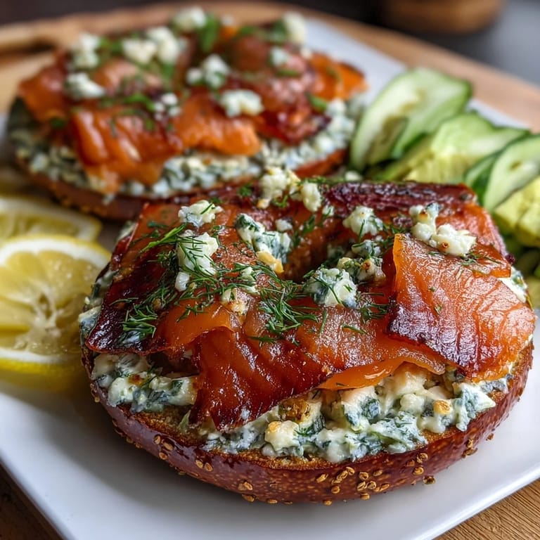 Elegant smoked salmon bagel platter featuring assorted bagels, whipped chive cream cheese, avocado, and capers—ideal for sharing at brunch gatherings.
