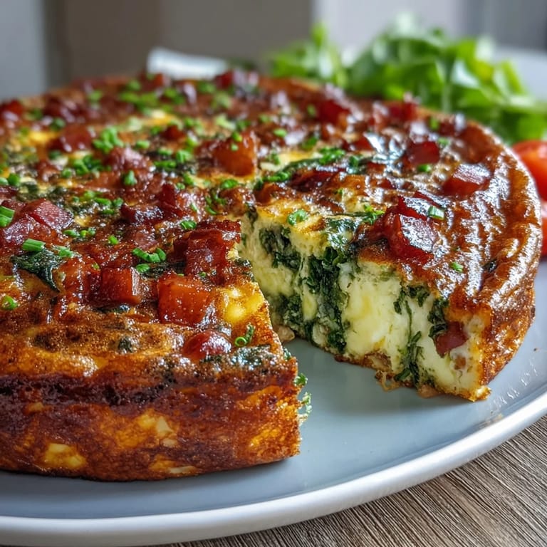 Savory One-Pan Ham and Swiss Frittata featuring diced ham, nutty Swiss cheese, and fresh vegetables—perfect for brunch or meal prep.