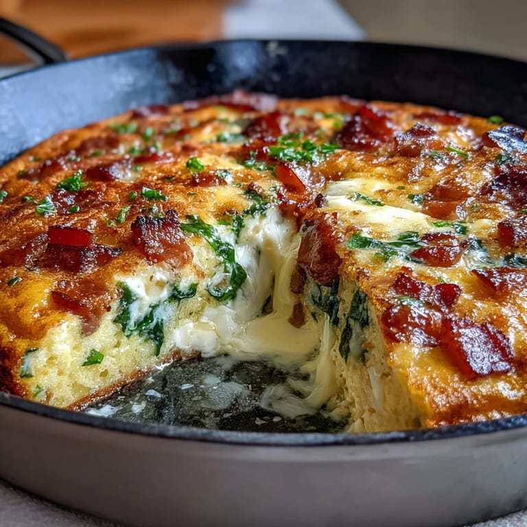 Easy One-Pan Ham and Swiss Frittata baked with fluffy eggs, melty Swiss, and colorful veggies for a hearty, protein-packed meal.