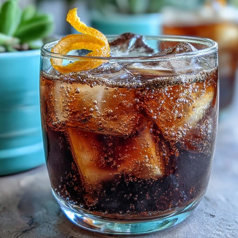 Vibrant Cold Brew Coffee Tonic with Orange Zest, served chilled over ice.