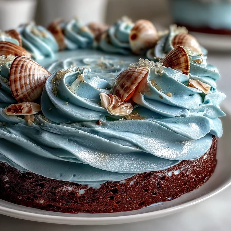 This Cancer Zodiac Cake looks magical with its edible shimmering seashells.