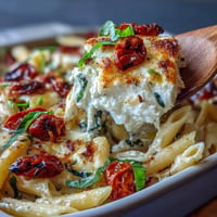 Creamy baked feta pasta with bursting cherry tomatoes, a delicious weeknight Mediterranean delight.